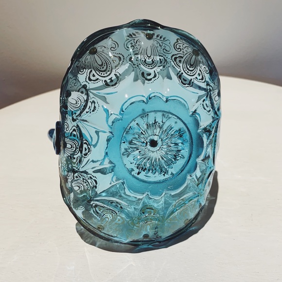 Vintage Murano Venetian Art Blue Glass Basket - Picture 5 of 8